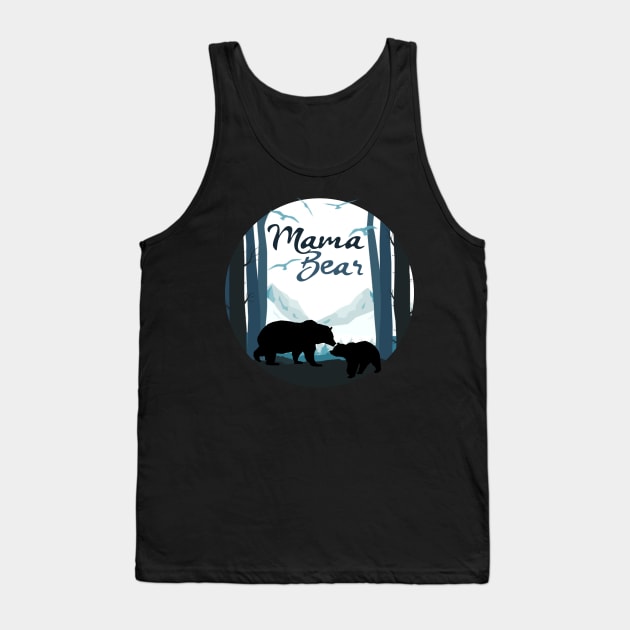 Mama Bear with Baby Cub in the Mountains Tank Top by treszurechest